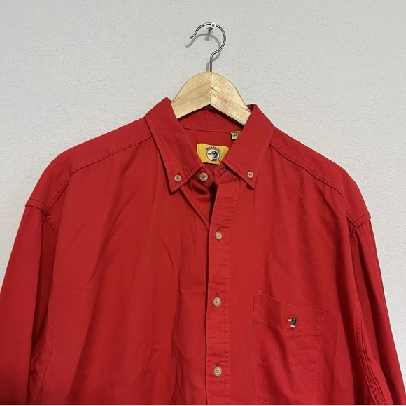 Vintage Duck Head Long Sleeve Shirt Mens Size L Made in Usa Red EUC 90s - Picture 3 of 7